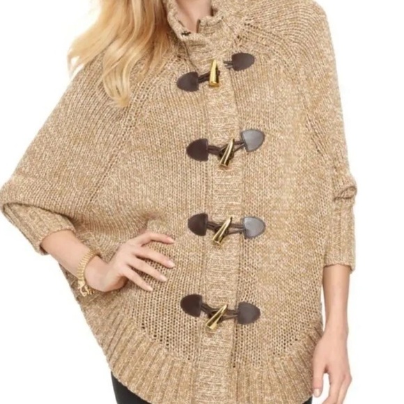 Michael Kors Brown Knit Poncho with Toggle Accents - Picture 9 of 9
